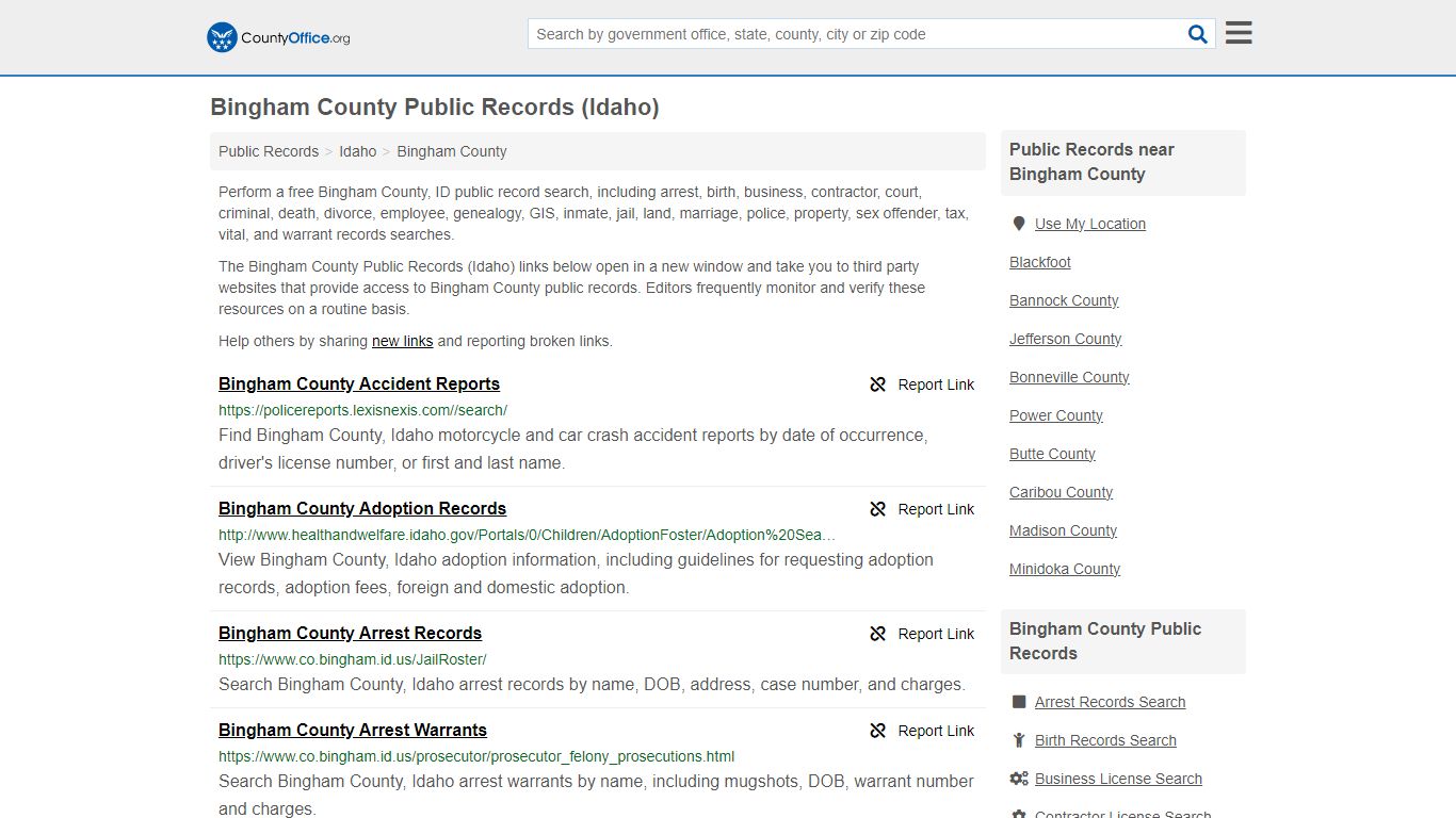 Bingham County Public Records (Idaho) - County Office