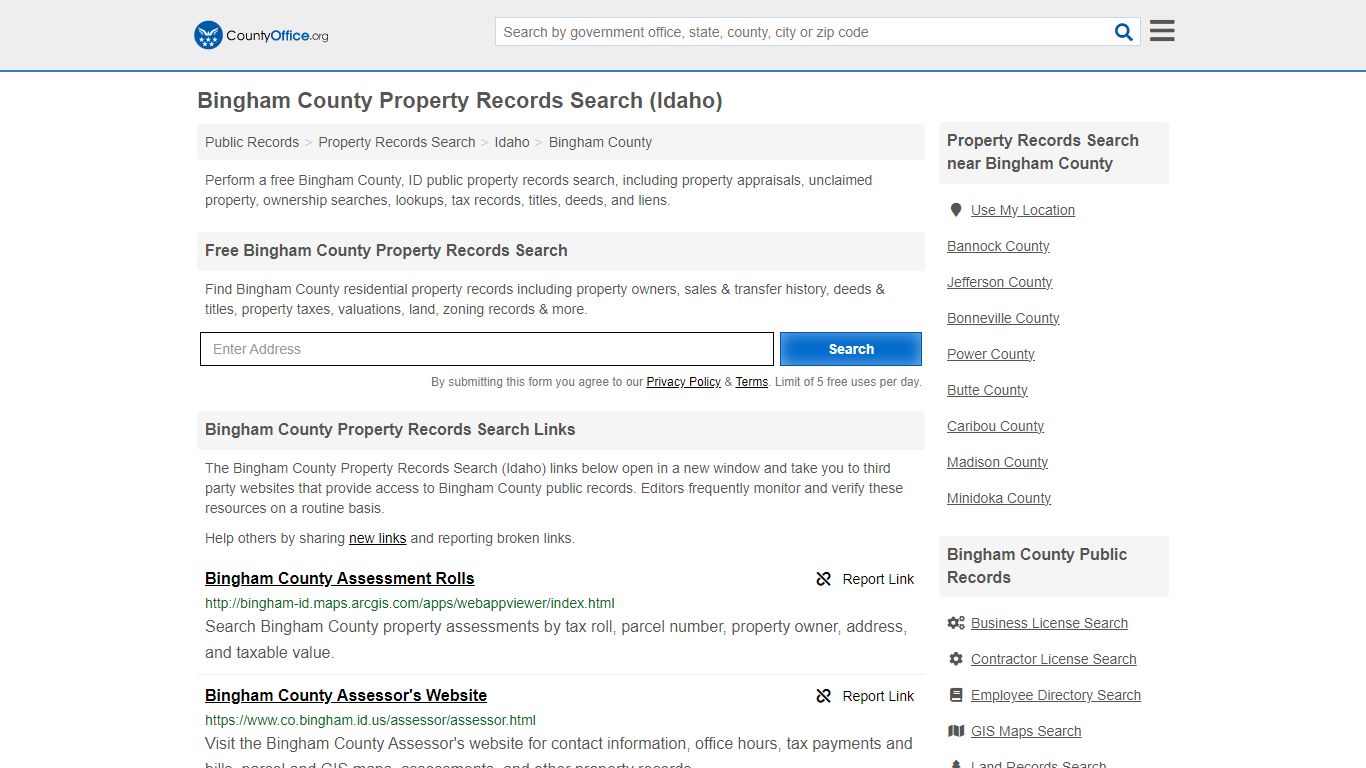 Bingham County Property Records Search (Idaho) - County Office