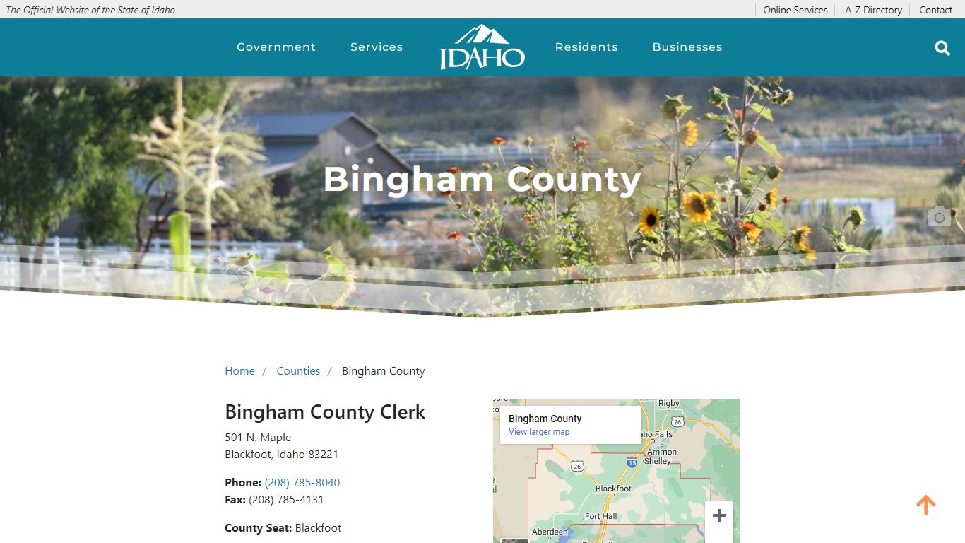 Bingham County | The Official Website of the State of Idaho